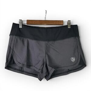 Goal Five Womens size Large Fast & Free Athletic Shorts Gray Black Stretch NWOT